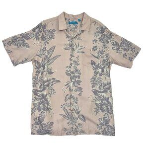 Tori Richard Silk Blend Hawaiian Floral Short Sleeve Shirt Purple size Large